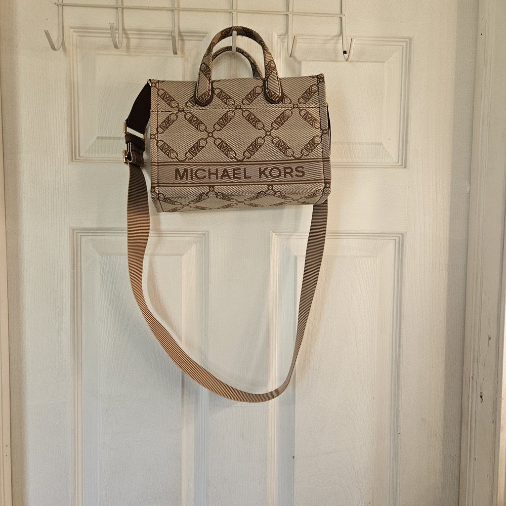 Michael Kors Signature Tan and Brown Crossbody Bag